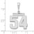 Image of 14K White Gold Medium Polished Number 54 Pendant