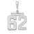 Image of 14K White Gold Medium Polished Number 62 Pendant