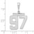 Image of 14K White Gold Medium Polished Number 97 Pendant