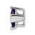 Image of 14K White Gold Octagon Amethyst & Diamond Chain Slide Pendant