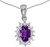 Image of 14k White Gold Oval Amethyst And Diamond Pendant (Chain NOT included) (CM-P1342XW-02)