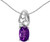 Image of 14k White Gold Oval Amethyst And Diamond Pendant (Chain NOT included) (CM-P2582XW-02)