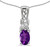 Image of 14k White Gold Oval Amethyst And Diamond Pendant (Chain NOT included) (CM-P2584XW-02)