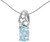 Image of 14k White Gold Oval Aquamarine And Diamond Pendant (Chain NOT included) (CM-P2582XW-03)