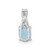 Image of 14K White Gold Oval Blue Topaz & Diamond Pendant PM4235-BT-003-WA