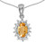 Image of 14k White Gold Oval Citrine And Diamond Pendant (Chain NOT included) (CM-P1342XW-11)