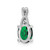 Image of 14K White Gold Oval Created Emerald & Diamond Pendant