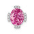 Image of 14K White Gold Oval Created Pink Sapphire&Diamond Slide Pendant PM7105