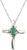 Image of 14K White Gold Oval Emerald & Diamond Cross Pendant (Chain NOT included)