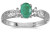 Image of 14k White Gold Oval Emerald And Diamond Filigree Ring (CM-RM2209XW-05)