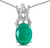 Image of 14k White Gold Oval Emerald And Diamond Pendant (Chain NOT included) (CM-P2620XW-05)