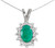 Image of 14k White Gold Oval Emerald And Diamond Pendant (Chain NOT included) (CM-P6410XW-05)