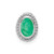 Image of 14K White Gold Oval Emerald Chain Slide Pendant