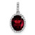 Image of 14K White Gold Oval Garnet & Diamond Halo Pendant