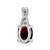 Image of 14K White Gold Oval Garnet & Diamond Pendant PM4235-GA-003-WA