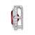 Image of 14K White Gold Oval Garnet Chain Slide Pendant