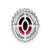 Image of 14K White Gold Oval Garnet Chain Slide Pendant