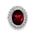 Image of 14K White Gold Oval Garnet Chain Slide Pendant