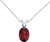 Image of 14K White Gold Oval Large 6x8mm Garnet Pendant (Chain NOT included)