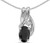 Image of 14k White Gold Oval Onyx And Diamond Pendant (Chain NOT included) (CM-P1861XW-OX)