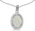 Image of 14k White Gold Oval Opal And Diamond Pendant (Chain NOT included) (CM-P2615XW-10)