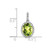 Image of 14K White Gold Oval Peridot & Diamond Halo Pendant