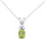 Image of 14K White Gold Oval Peridot & Diamond Pendant (Chain NOT included) P8024W-08