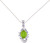 Image of 14K White Gold Oval Peridot & Diamond Pendant (Chain NOT included) P8079XW-08