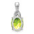 Image of 14K White Gold Oval Peridot & Diamond Pendant PM7075-PE-001-WA
