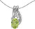 Image of 14k White Gold Oval Peridot And Diamond Pendant (Chain NOT included) (CM-P1861XW-08)