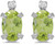 Image of 14k White Gold Oval Peridot And Diamond Stud Earrings (CM-E2209XW-08)
