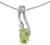 Image of 14k White Gold Oval Peridot And Diamond Wave Pendant (Chain NOT included)
