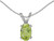 Image of 14k White Gold Oval Peridot Pendant (Chain NOT included)