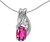 Image of 14k White Gold Oval Pink Topaz And Diamond Pendant (Chain NOT included) (CM-P1861XW-PT)