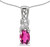 Image of 14k White Gold Oval Pink Topaz And Diamond Pendant (Chain NOT included) (CM-P2584XW-PT)