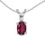 Image of 14k White Gold Oval Rhodolite Garnet And Diamond Filigree Pendant (Chain NOT included)