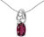 Image of 14k White Gold Oval Rhodolite Garnet And Diamond Pendant (Chain NOT included) (CM-P2582XW-RG)