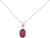 Image of 14K White Gold Oval Ruby & Diamond Pendant (Chain NOT included) P6021W-07