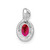 Image of 14K White Gold Oval Ruby & Diamond Pendant PM7188-RU-004-WA