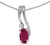 Image of 14k White Gold Oval Ruby And Diamond Wave Pendant (Chain NOT included)