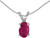 Image of 14k White Gold Oval Ruby Pendant (Chain NOT included)