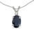 Image of 14k White Gold Oval Sapphire And Diamond Pendant (Chain NOT included) (CM-P6411XW-09)