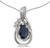 Image of 14k White Gold Oval Sapphire And Diamond Teardrop Pendant (Chain NOT included)