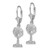 Image of 34.2mm 14K White Gold Palm Tree Leverback Earrings / 2-D