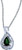 Image of 14K White Gold Pear Emerald & Diamond Pendant (Chain NOT included)