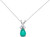 Image of 14K White Gold Pear-Shaped Emerald & .05ctw Diamond Pendant (Chain NOT included)