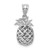Image of 14K White Gold Polished & Shiny-cut 3D Pineapple Pendant