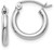 Image of 13mm 14K White Gold Polished 2mm Lightweight Tube Hoop Earrings T830L