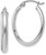 Image of 16mm 14K White Gold Polished 3.5mm Oval Hoop Earrings TE267