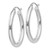 Image of 18mm 14K White Gold Polished 3.5mm Oval Tube Hoop Earrings TC120